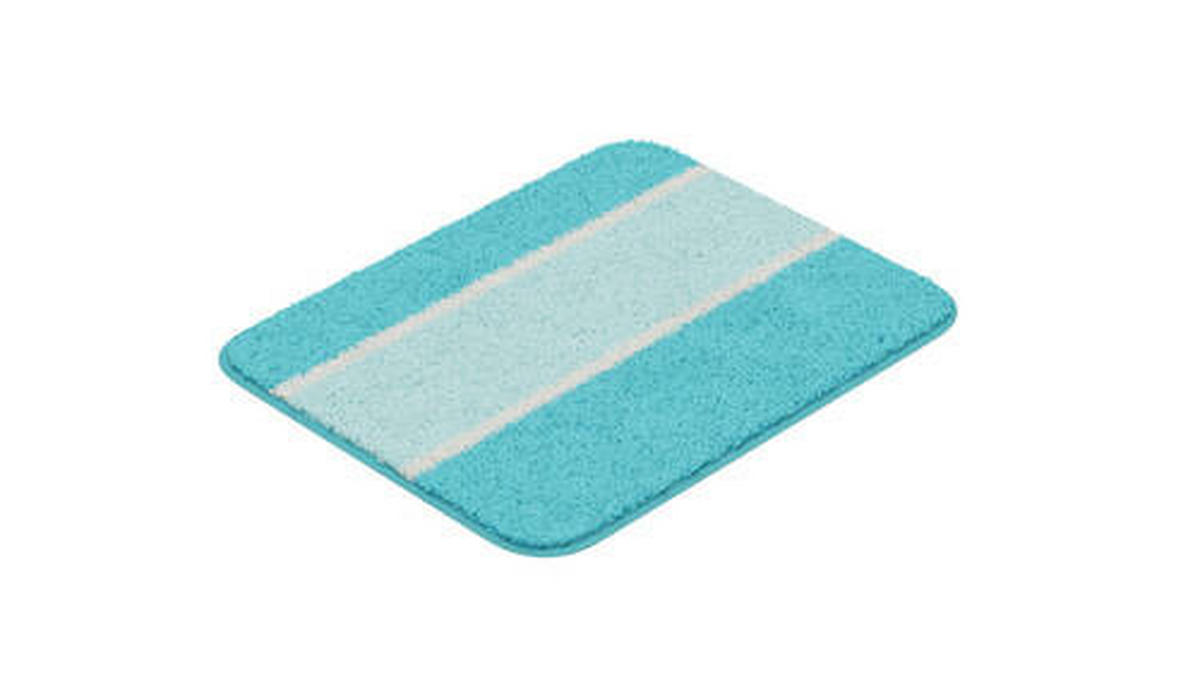 BADEMATTENSET Grund Blau 40x50/50x80 cm  - Blau, Basics, Kunststoff/Textil (40x50/50x80cm) - Grund