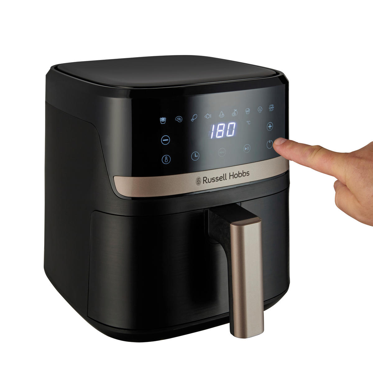 HEIßLUFTFRITTEUSE 4,3 l  - Schwarz, Basics, Kunststoff (26/28/34,5cm) - Russell Hobbs