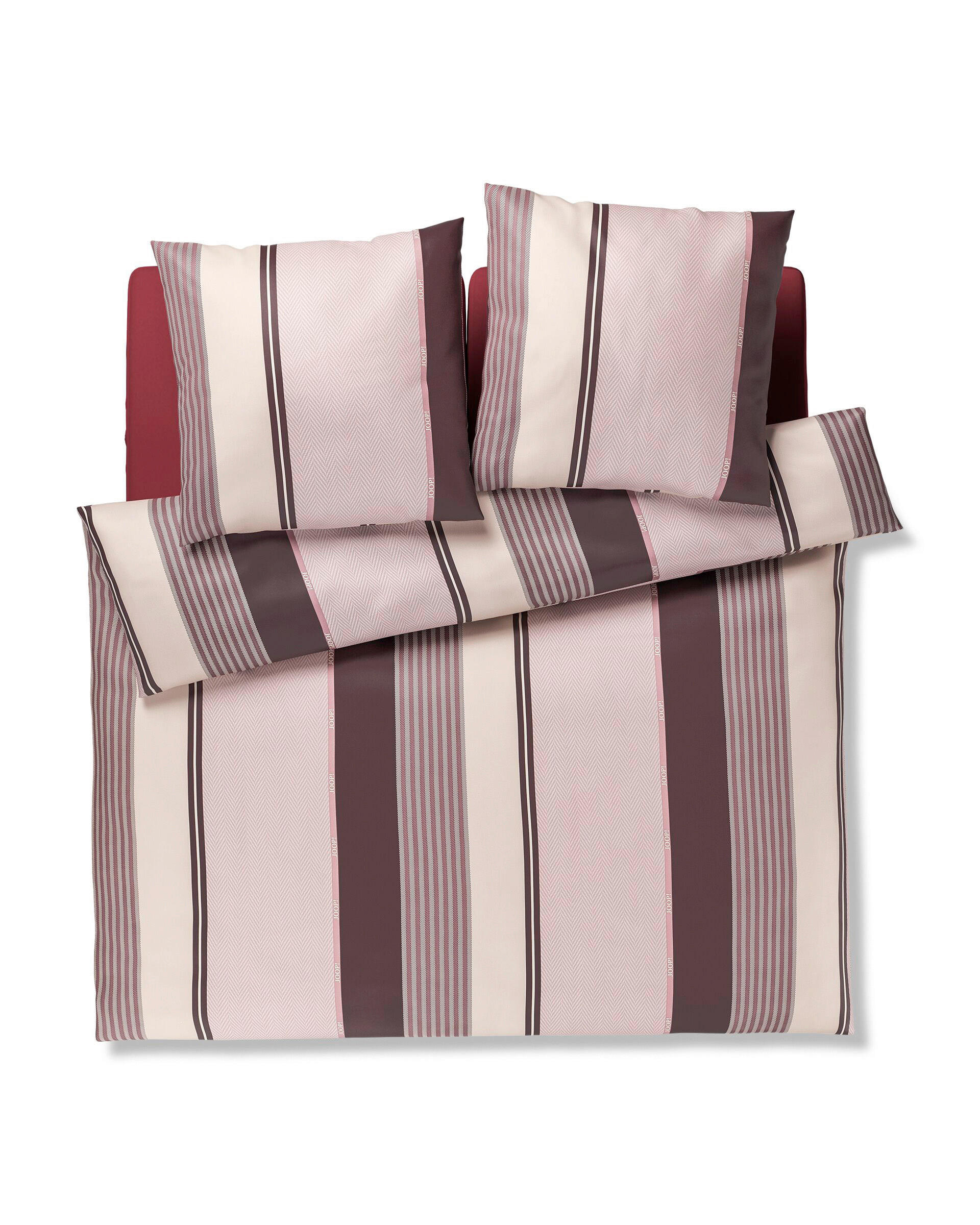 WENDEBETTWÄSCHE Makosatin 200/200 cm  - Rot, Design, Textil (200/200cm) - Joop!