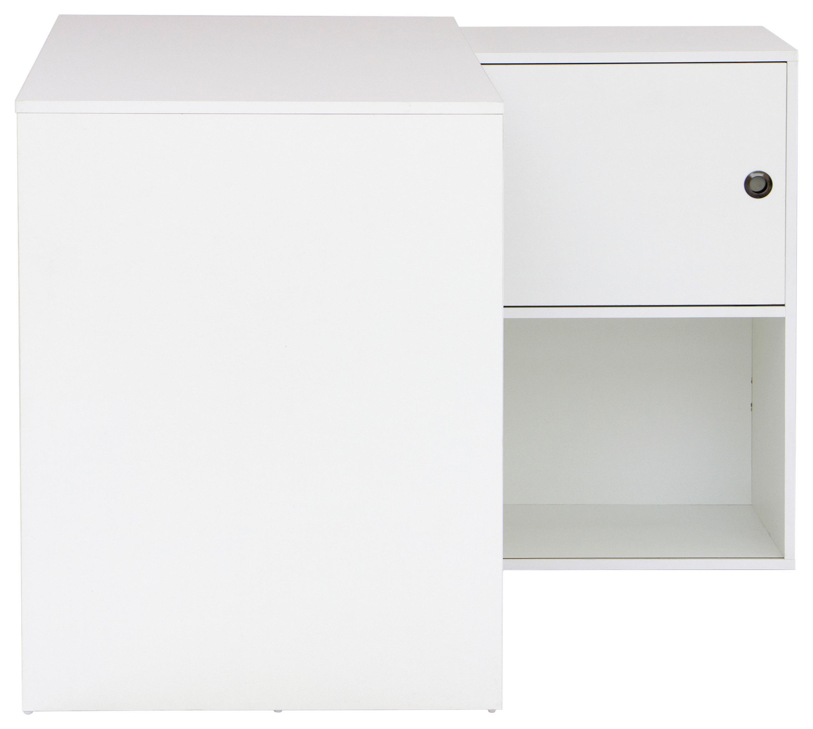 ECKSCHREIBTISCH  in Weiss  - Weiss/Schwarz, Modern, Holzwerkstoff/Metall (120/78/107cm) - MID.YOU