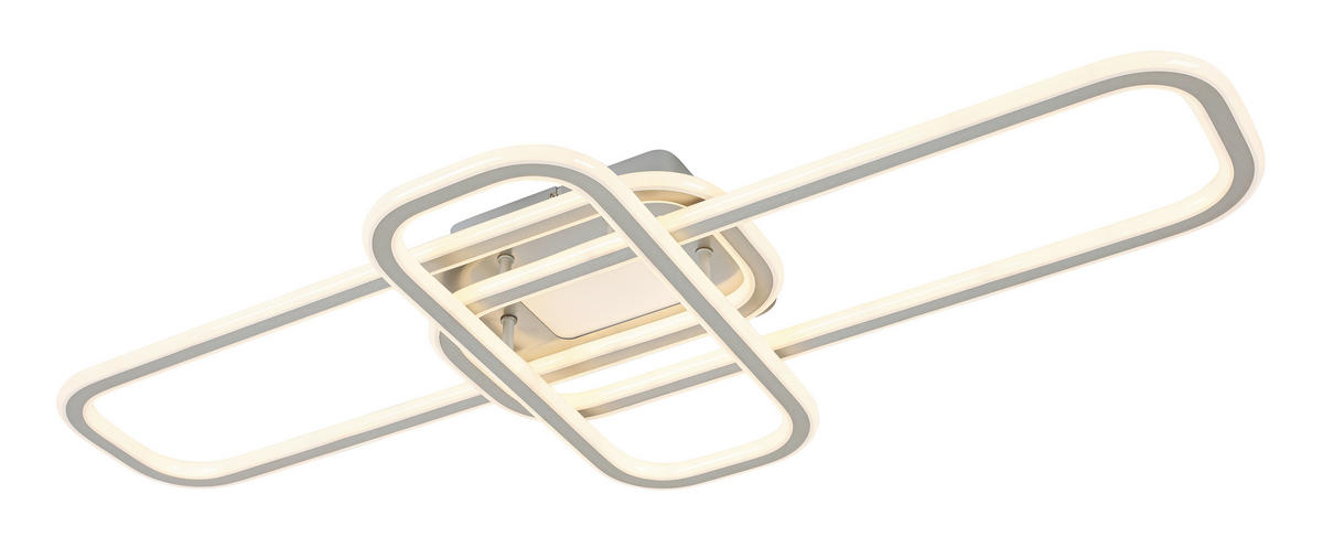 LED-DECKENLEUCHTE Etamin 103/46/11 cm   - Alufarben/Weiß, Design, Kunststoff/Metall (103/46/11cm) - Novel