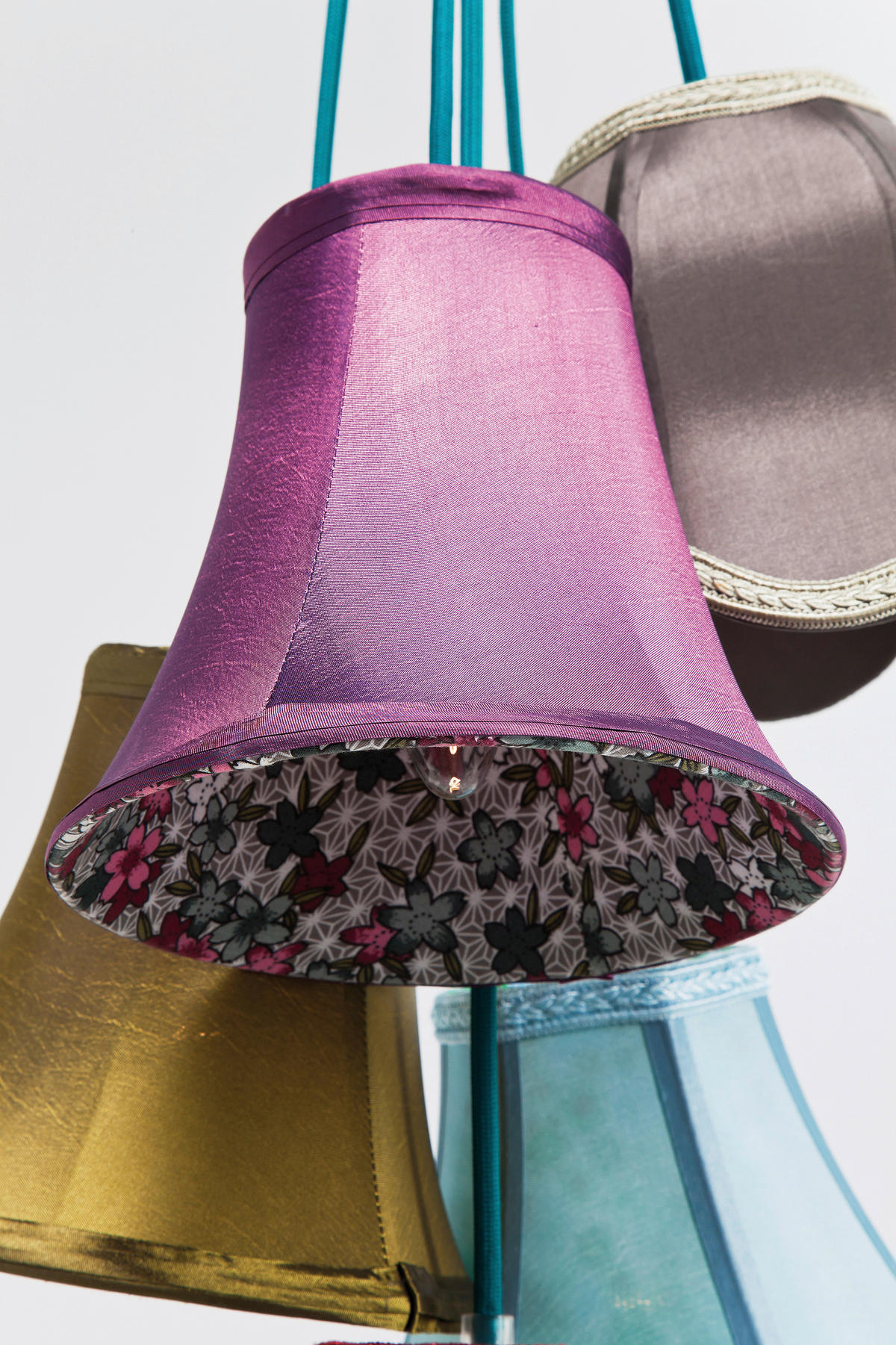 HÄNGELEUCHTE 45/92 cm   - Multicolor, LIFESTYLE, Textil/Metall (45/92cm) - Kare-Design