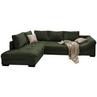 ECKSOFA  Cord Dunkelgrün  - Dunkelgrün/Beige, Design, Holz/Textil (202/298cm) - P & B