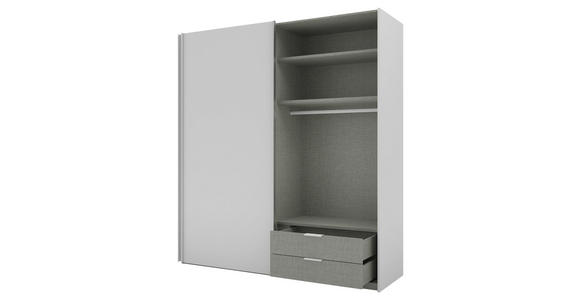 SCHWEBETÜRENSCHRANK 200/223/69 cm 2-türig Grau - Alufarben/Grau, KONVENTIONELL, Holzwerkstoff/Metall (200/223/69cm) - Novel
