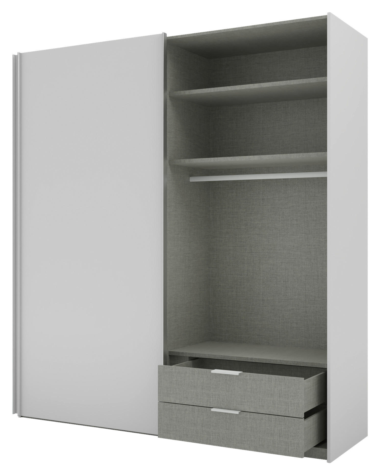 SCHWEBETÜRENSCHRANK 200/223/69 cm 2-türig Grau  - Alufarben/Grau, KONVENTIONELL, Holzwerkstoff/Metall (200/223/69cm) - Novel