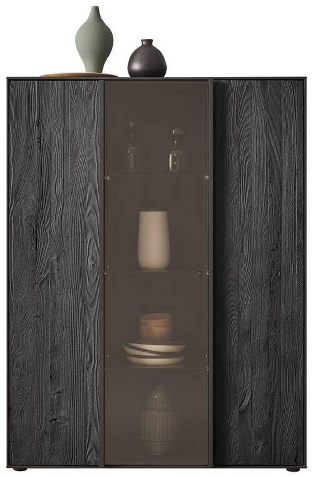 HIGHBOARD  in 109/142/44 cm  - Anthrazit, Design, Glas/Holz (109/142/44cm) - Johann Jakob