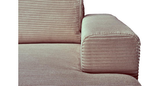 ECKSOFA Taupe Cord  - Taupe/Schwarz, KONVENTIONELL, Textil/Metall (240/150cm) - Carryhome