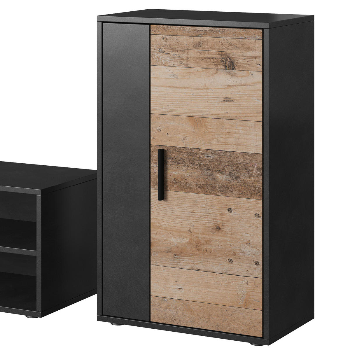 WOHNWAND  in Naturfarben  190/150/40 cm  - Anthrazit/Naturfarben, MODERN, Holzwerkstoff/Kunststoff (190/150/40cm) - P & B