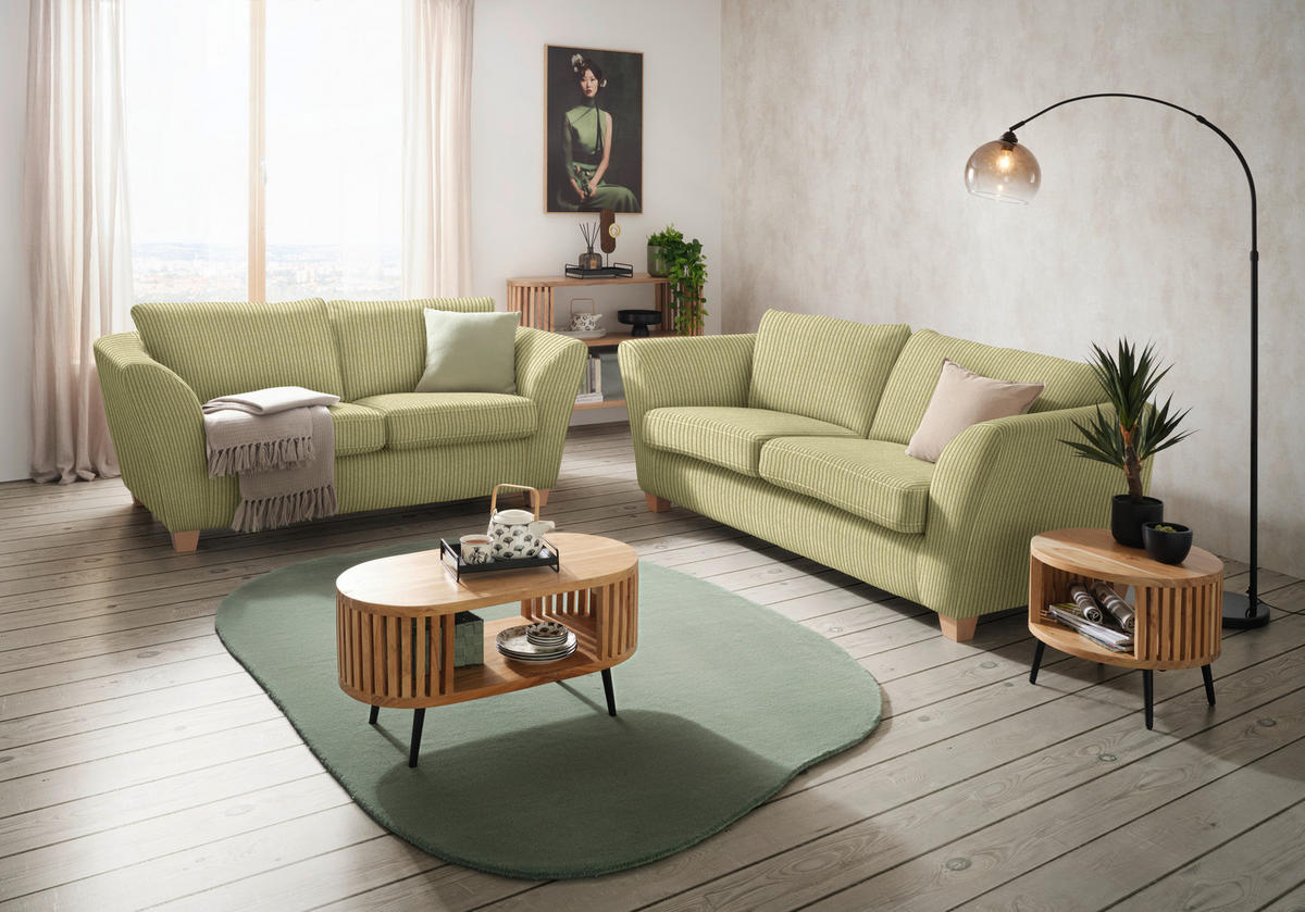 2-SITS SOFFA i textil lime  - lime/naturfärgad, trä/textil (190/70-85/95cm) - MID.YOU