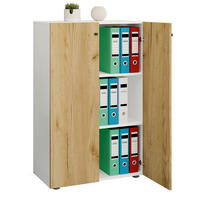 AKTENSCHRANK Weiß, Honigeiche  - Honigeiche/Weiß, Design, Holzwerkstoff (70/110/39cm) - MID.YOU