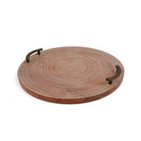 SERVIERTABLETT Holz, Metall Mangoholz  - Multicolor, Natur, Holz/Metall (30cm) - Ambia Home