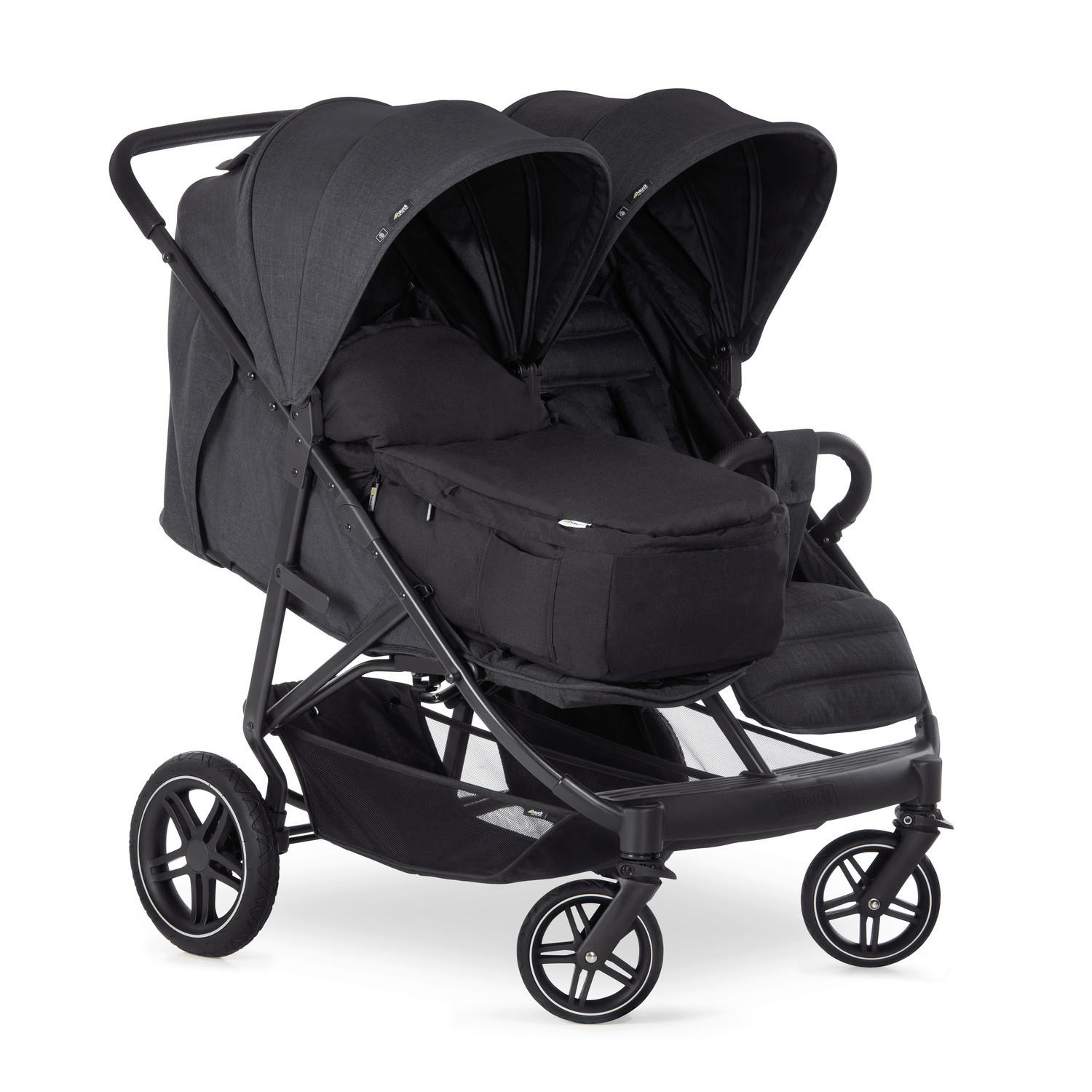 GESCHWISTERWAGEN UPTOWN DUO  - Schwarz, Basics, Textil/Metall (94/77,5/103cm) - Hauck