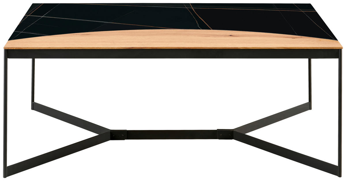 TABLE BASSE in Holz, Metall, Keramik  - noir/couleur écru, Design, céramique/métal (110/40/65cm) - Livetastic