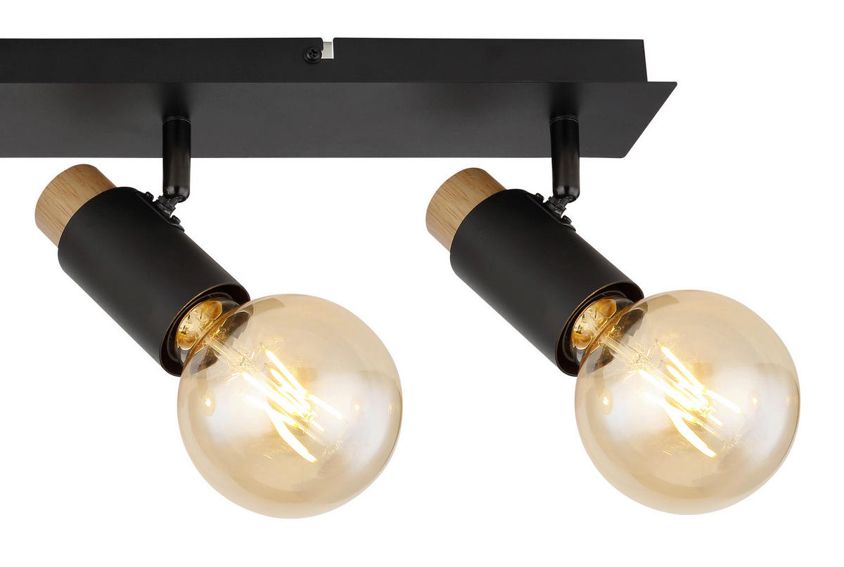 STRAHLER - Dunkelbraun/Schwarz, Design, Holz/Metall (65,5/8/14,5cm) - Globo