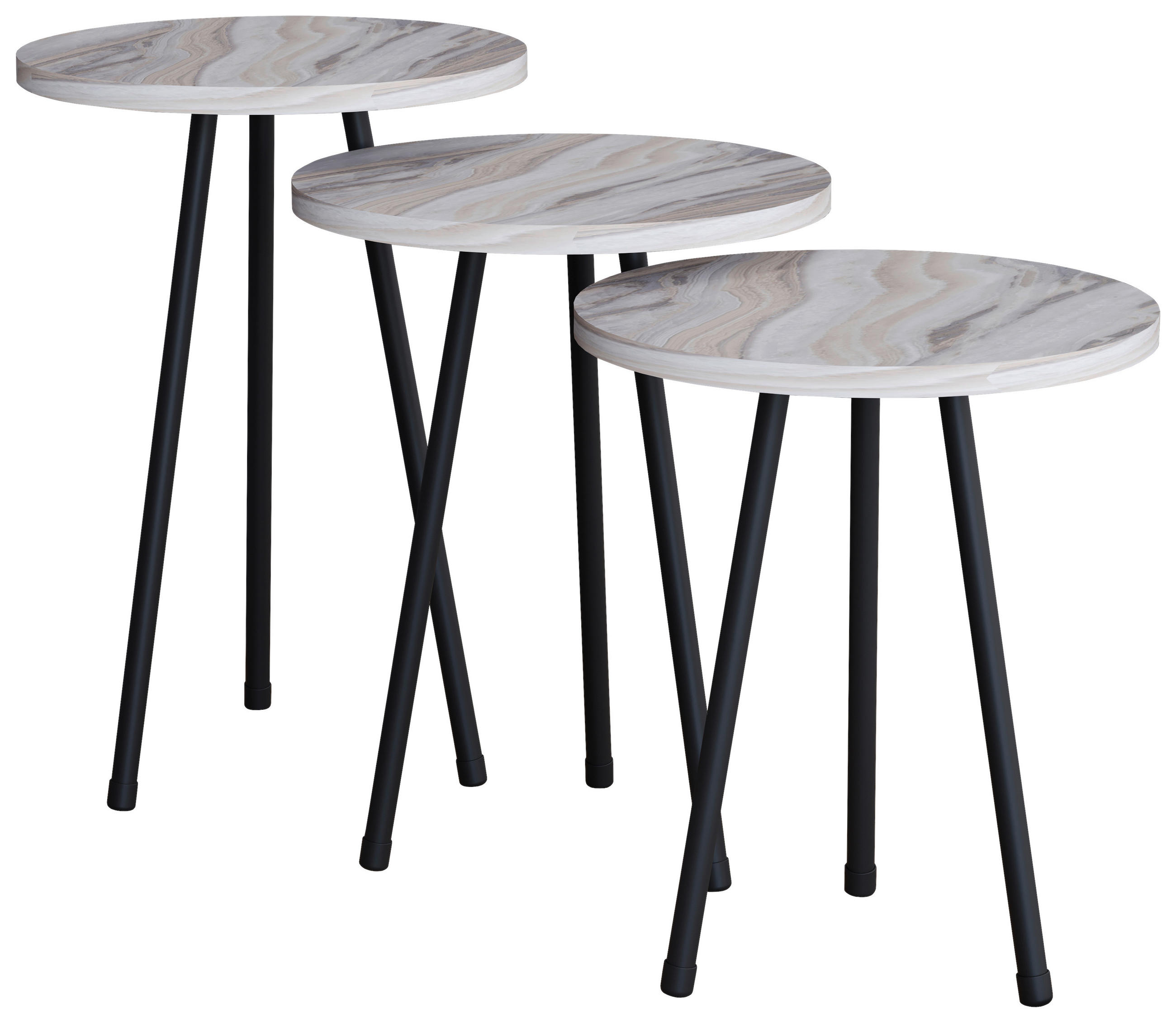 SIDOBORD SET i trämaterial  - vit/svart, Design, trämaterial (35cm) - MID.YOU
