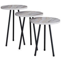 BEISTELLTISCHSET in Holzwerkstoff   - Weiss/Schwarz, Design, Holzwerkstoff (35cm) - MID.YOU