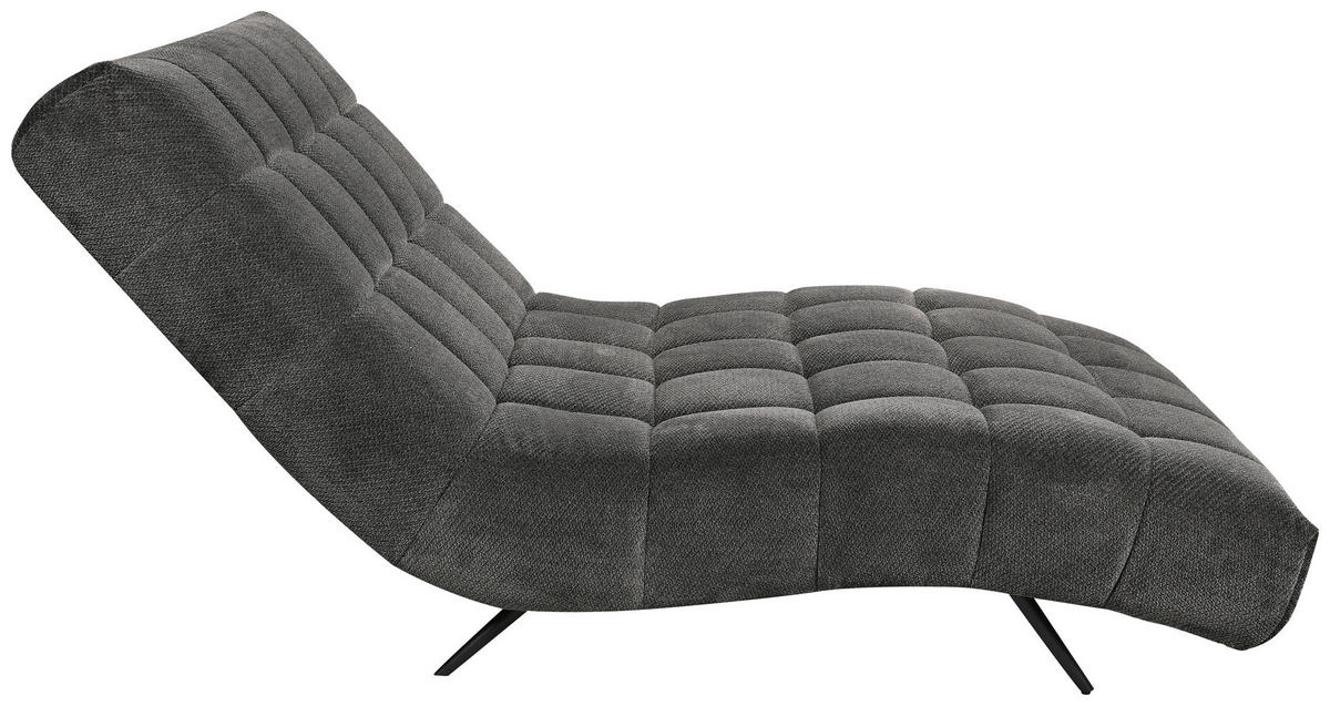 RELAXLIEGE SERIO Chenille Dunkelgrau  - Dunkelgrau/Schwarz, Design, Textil/Metall (118/83/168cm) - MID.YOU