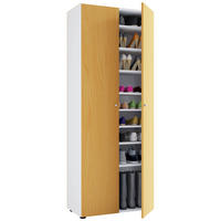 SCHUHSCHRANK Weiß, Buchefarben  - Buchefarben/Schwarz, Design, Holzwerkstoff/Kunststoff (71/180/39cm) - MID.YOU