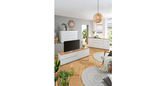 SIDEBOARD Weiß, Eiche Artisan Einlegeböden  - Schwarz/Weiß, MODERN, Holzwerkstoff/Kunststoff (139/93/42cm) - Xora