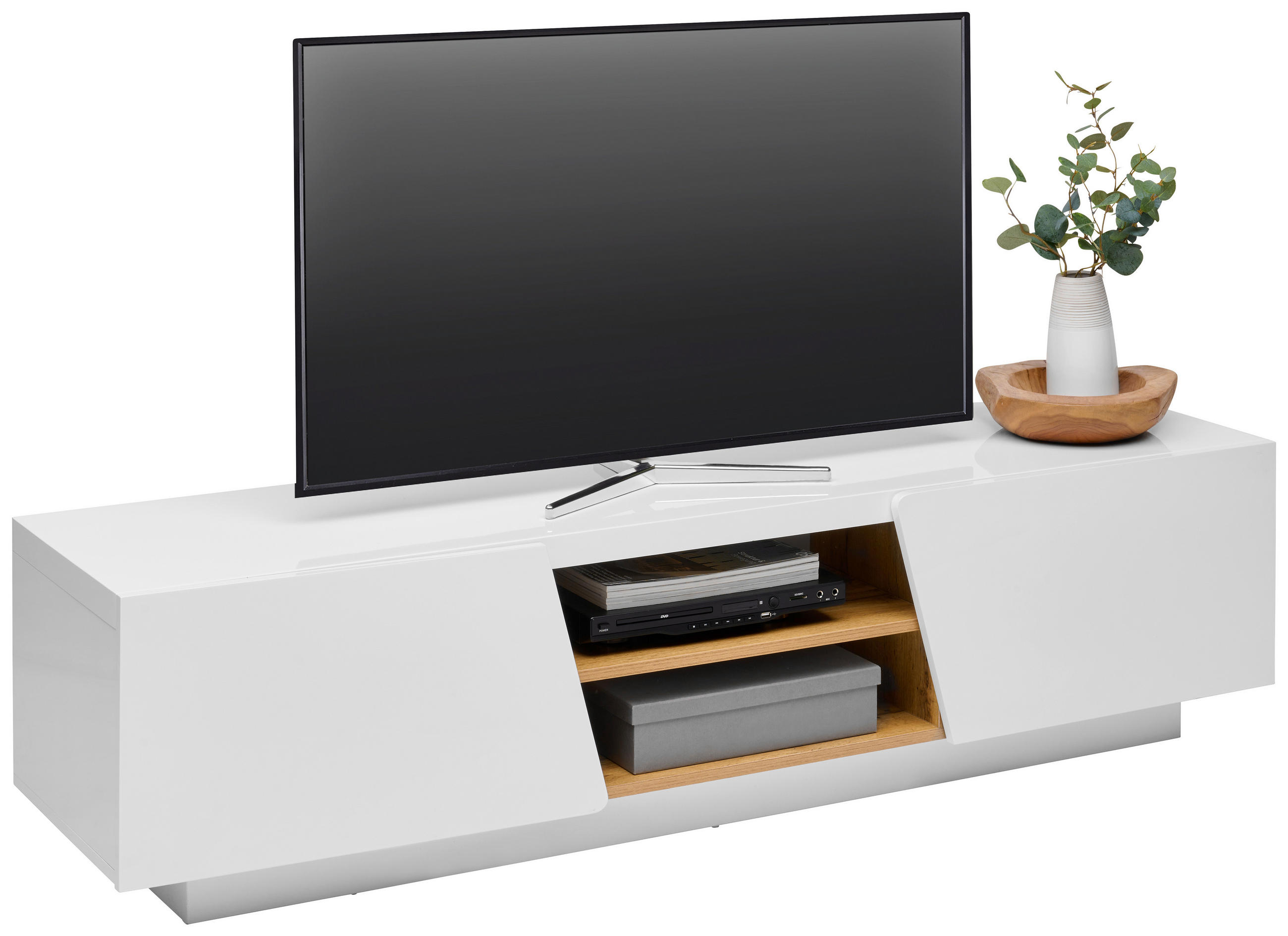 LOWBOARD  in 160/41/40 cm  - Eichefarben/Weiß, Design, Holzwerkstoff (160/41/40cm) - Carryhome