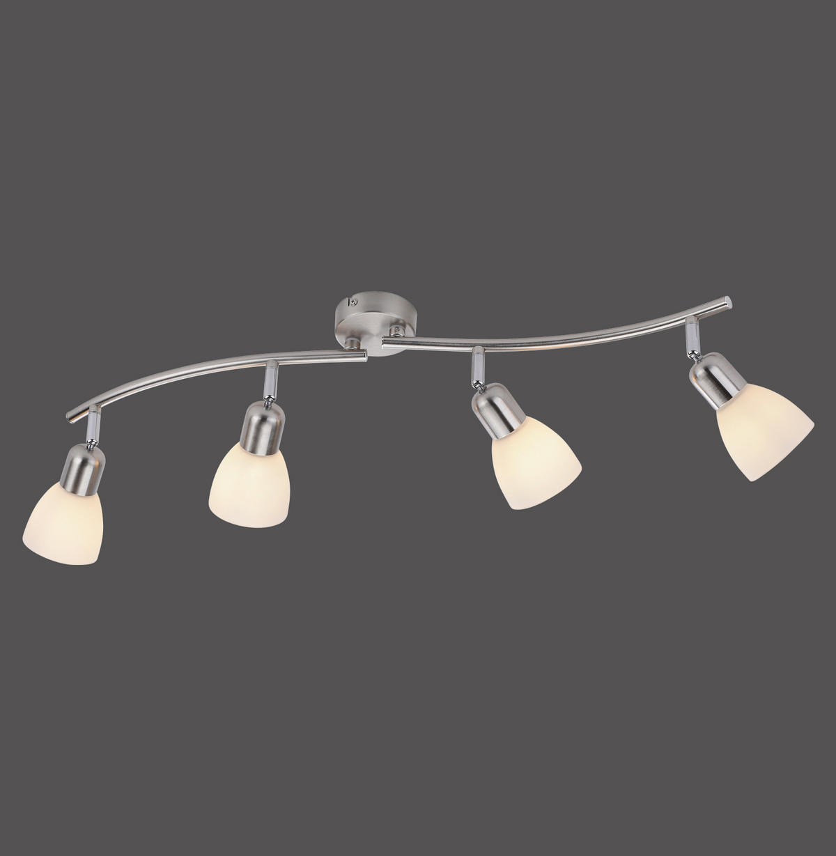 PLAFONJERA - boja nerđajućeg čelika, Osnovno, staklo/metal (90/83/21cm)