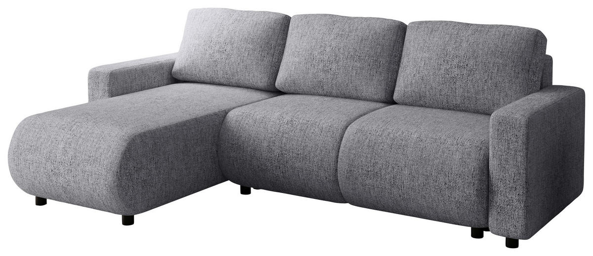 ECKSOFA Grau Webstoff  - Schwarz/Grau, MODERN, Kunststoff/Textil (150/240cm) - Xora