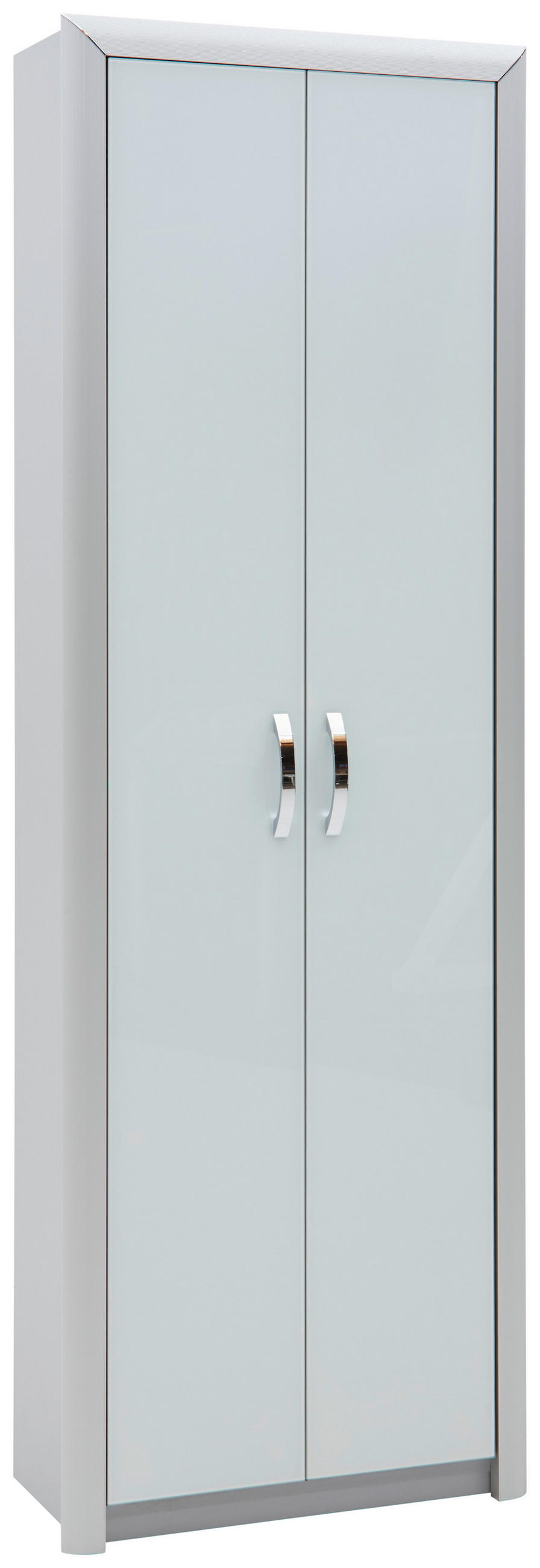 GARDEROBENSCHRANK  in 66/195/33 cm  - Weiss/Alufarben, Design, Glas/Holzwerkstoff (66/195/33cm) - Dieter Knoll