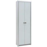 GARDEROBENSCHRANK  in 66/195/33 cm  - Alufarben/Weiß, Design, Glas/Holzwerkstoff (66/195/33cm) - Dieter Knoll