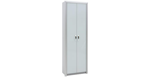 GARDEROBENSCHRANK 66/195/33 cm - Alufarben/Weiß, Design, Glas/Holzwerkstoff (66/195/33cm) - Dieter Knoll
