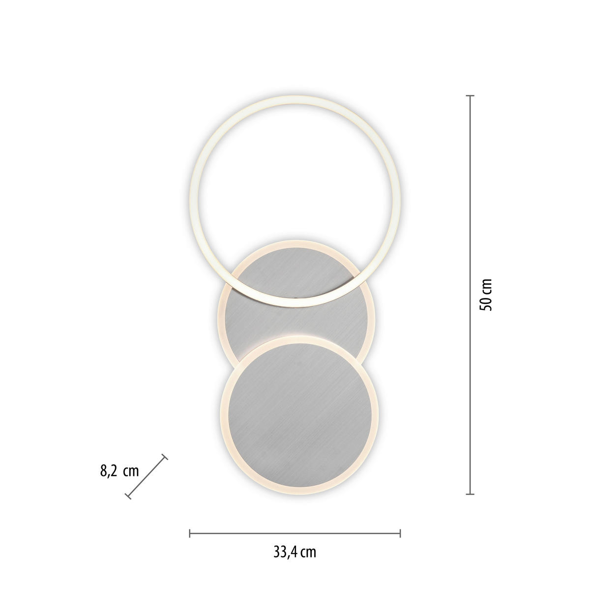 LED-DECKENLEUCHTE 50/33,4/8,2 cm   - Design, Kunststoff/Metall (50/33,4/8,2cm)