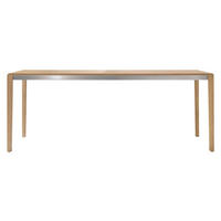 ESSTISCH in Holz, Metall 200(300)/100/75 cm  - Edelstahlfarben/Eichefarben, Design, Holz/Metall (200(300)/100/75cm) - Team 7