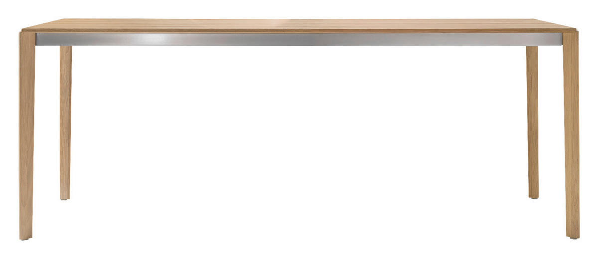 ESSTISCH in Holz, Metall 200(300)/100/75 cm  - Edelstahlfarben/Eichefarben, Design, Holz/Metall (200(300)/100/75cm) - Team 7