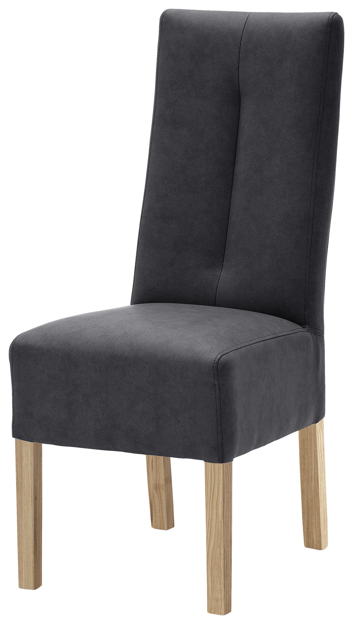 STUHL Lederlook Anthrazit, Eichefarben  - Eichefarben/Anthrazit, KONVENTIONELL, Holz/Textil (44/103/63cm) - Carryhome
