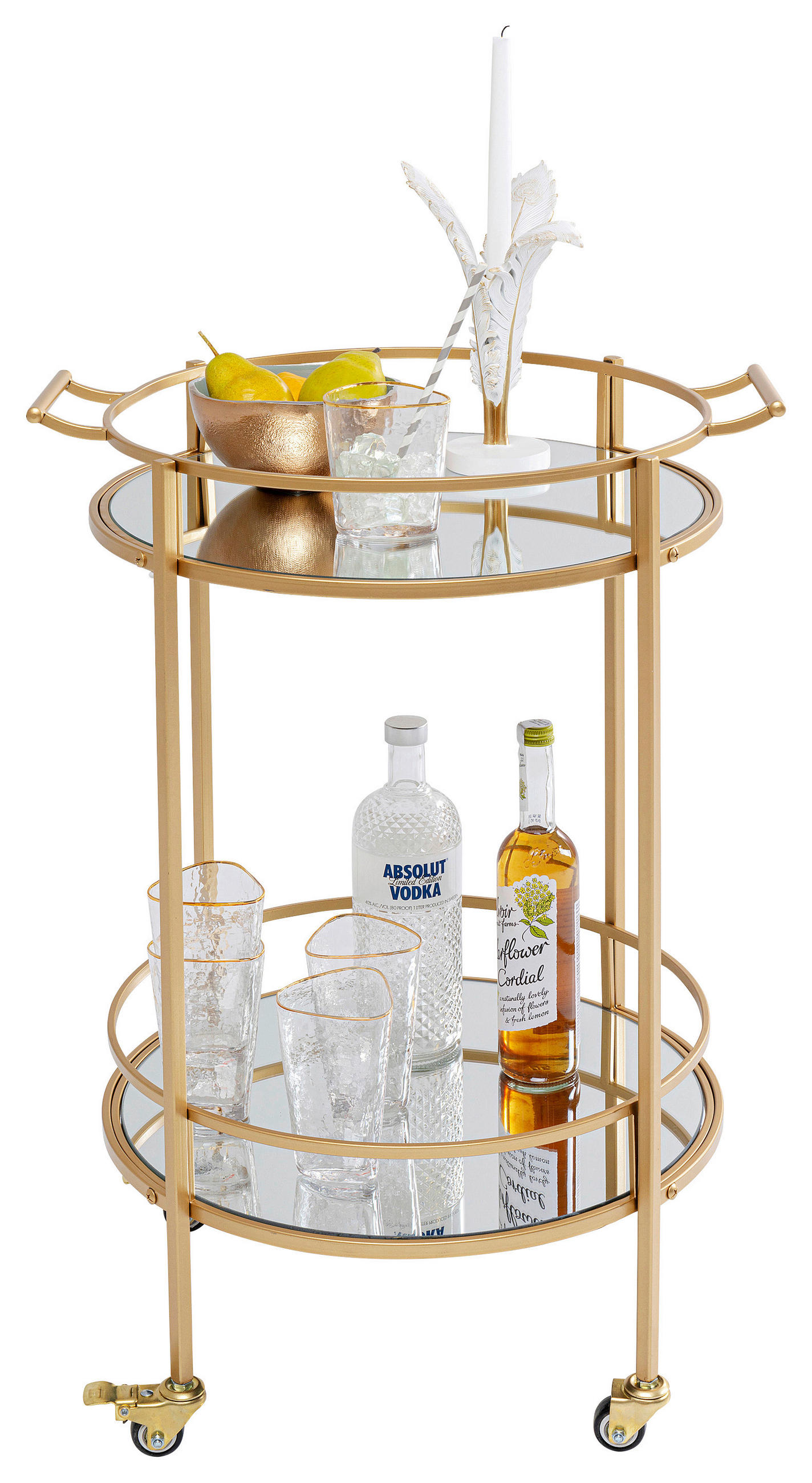 SERVIERWAGEN Messingfarben  - Messingfarben, Design, Glas/Kunststoff (57/47,5/78cm) - Kare-Design