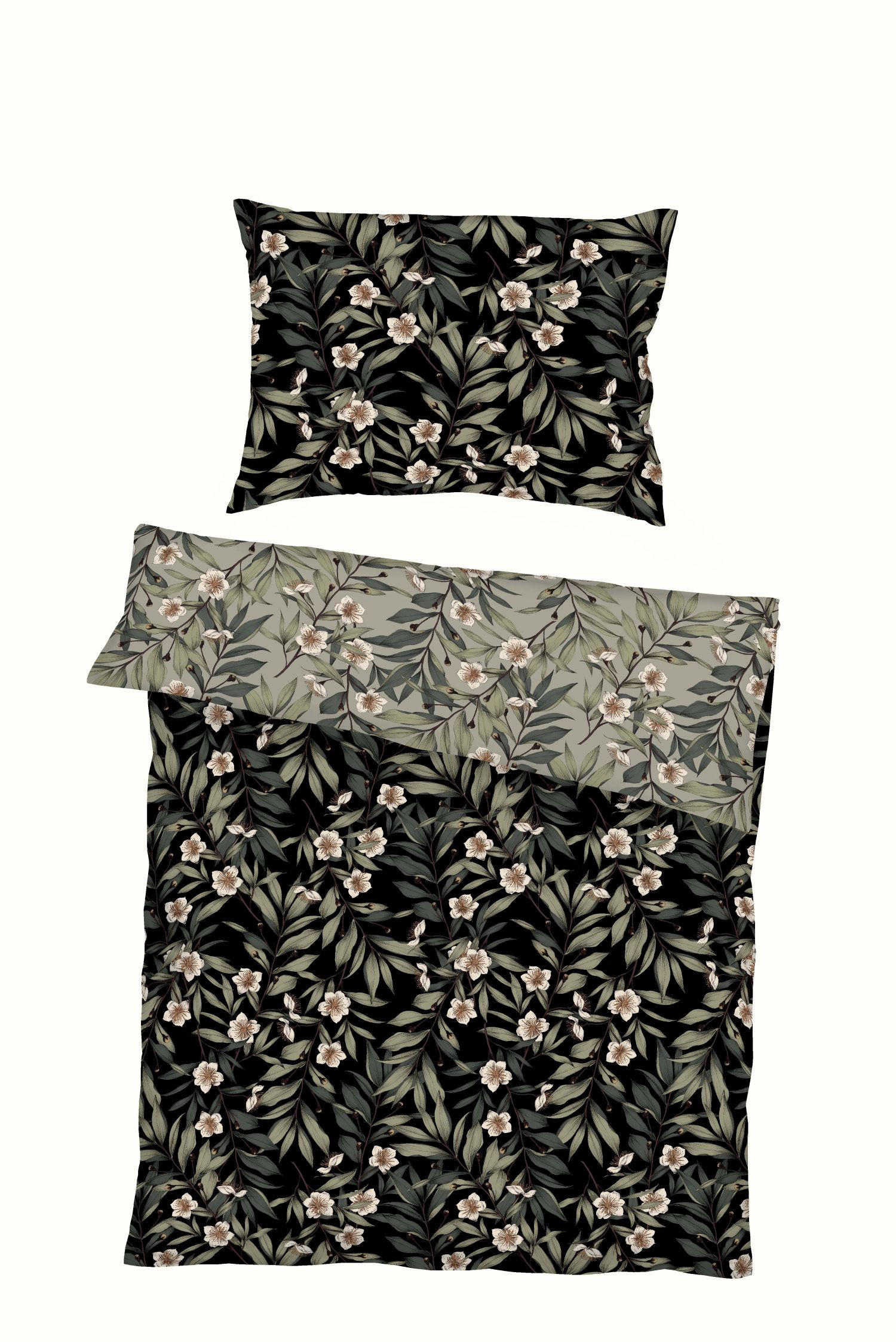 BETTWÄSCHE Florence Makosatin 140/200 cm  - Khaki, Basics, Textil (140/200cm) - Kaeppel