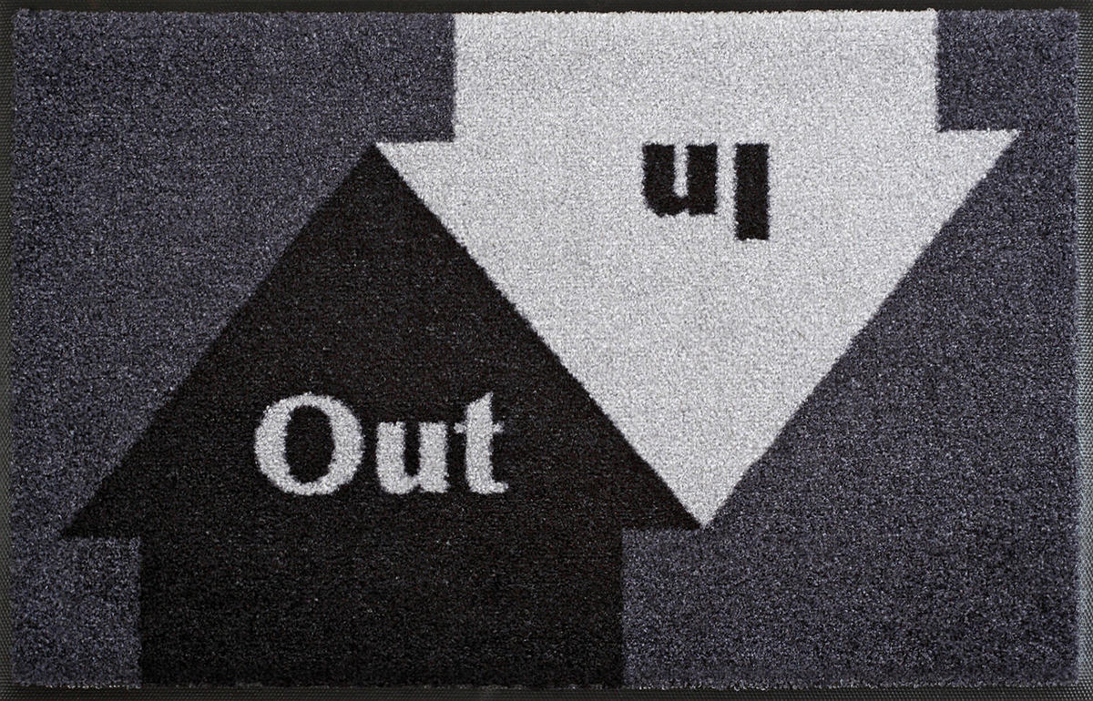 FUßMATTE 50/75 cm In & Out  - Schwarz/Grau, KONVENTIONELL, Kunststoff/Textil (50/75cm) - wash+dry