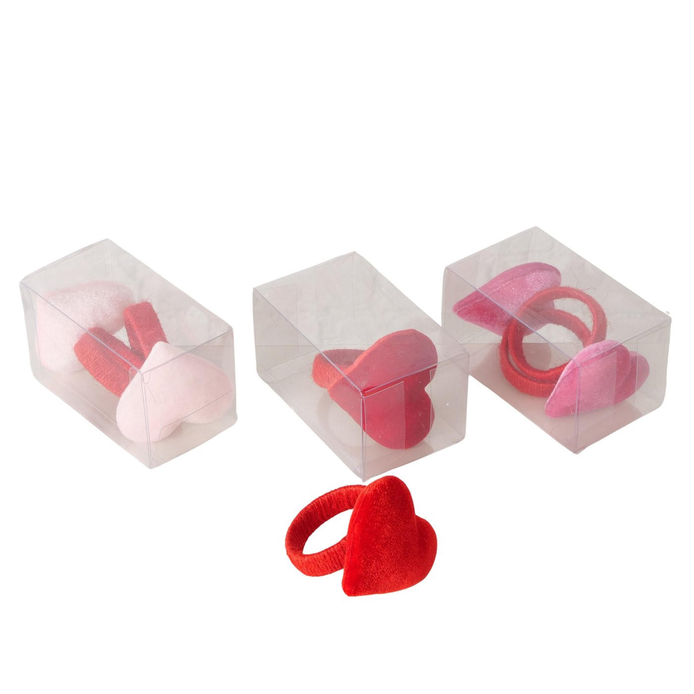 SERVETTRING    - röd/pink, Basics, textil (7/7/8cm)