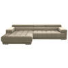 ECKSOFA Mikrofaser Naturfarben  - Silberfarben/Naturfarben, Design, Textil/Metall (190/335cm) - Beldomo Speed