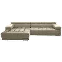 ECKSOFA Mikrofaser Naturfarben  - Silberfarben/Naturfarben, Design, Textil/Metall (190/335cm) - Beldomo Speed