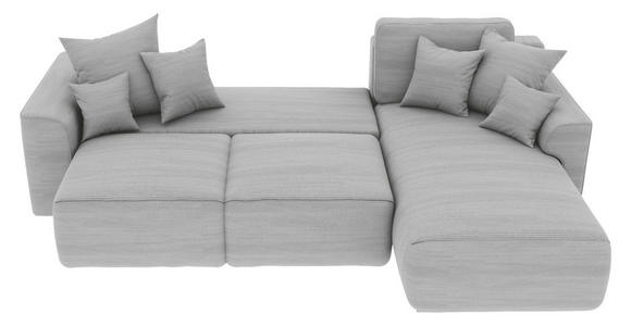 ECKSOFA Grau Cord  - Chromfarben/Grau, KONVENTIONELL, Kunststoff/Textil (293/195cm) - Carryhome