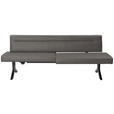 SITZBANK 220/87/70-86 cm Lederlook (vegan) Dunkelgrau  - Dunkelgrau/Schwarz, KONVENTIONELL, Textil/Metall (220/87/70-86cm) - Moderano