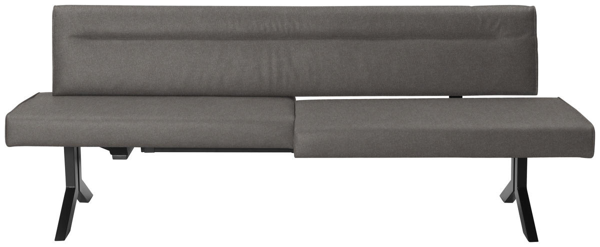 SITZBANK in Metall, Textil Dunkelgrau  - Dunkelgrau/Schwarz, Konventionell, Textil/Metall (220/87/70-86cm) - Moderano