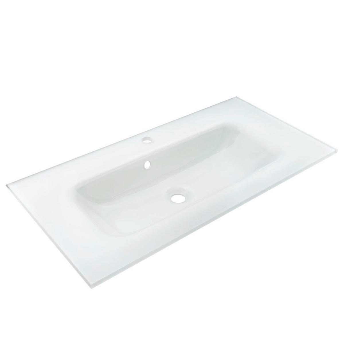 WASCHTISCHKOMBI  - Weiß/Grau, Basics, Glas/Holzwerkstoff (90,5/14/46,5cm) - MID.YOU
