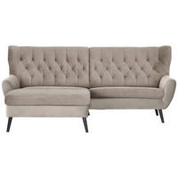 ECKSOFA in Cord Beige  - Beige/Schwarz, Design, Holz/Textil (165/237cm) - Stylife