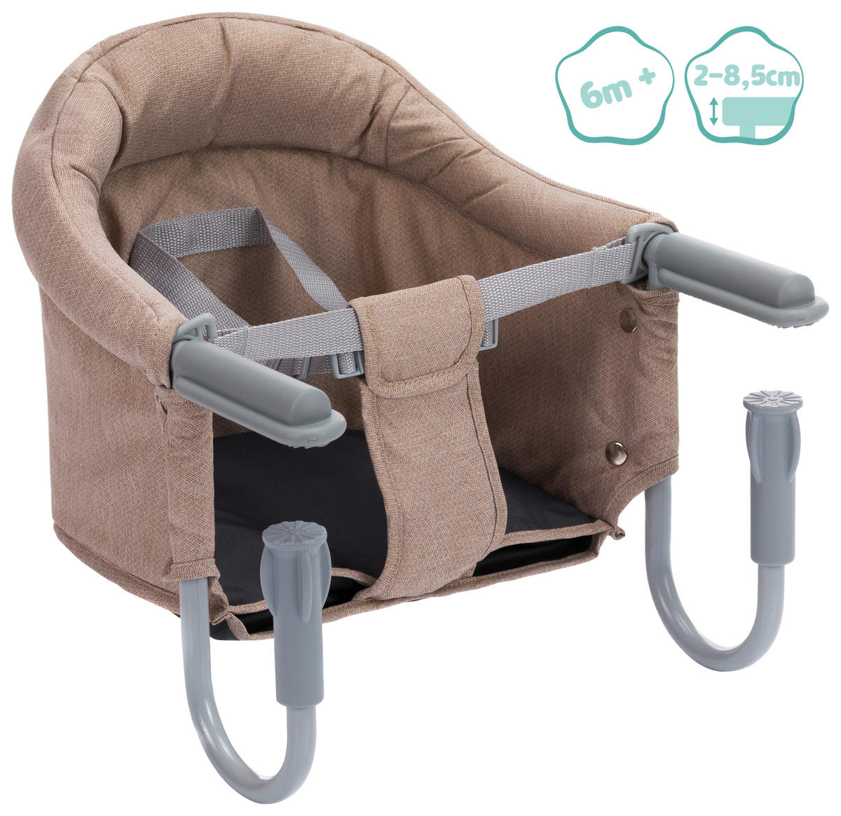 TISCHSITZ  - Beige/Grau, Basics, Textil/Metall (58,5/38/28,5cm) - My Baby Lou