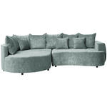 ECKSOFA  in Chenille Mintgrün  194/307 cm  - Schwarz/Mintgrün, Design, Kunststoff/Textil (194/307cm) - Carryhome