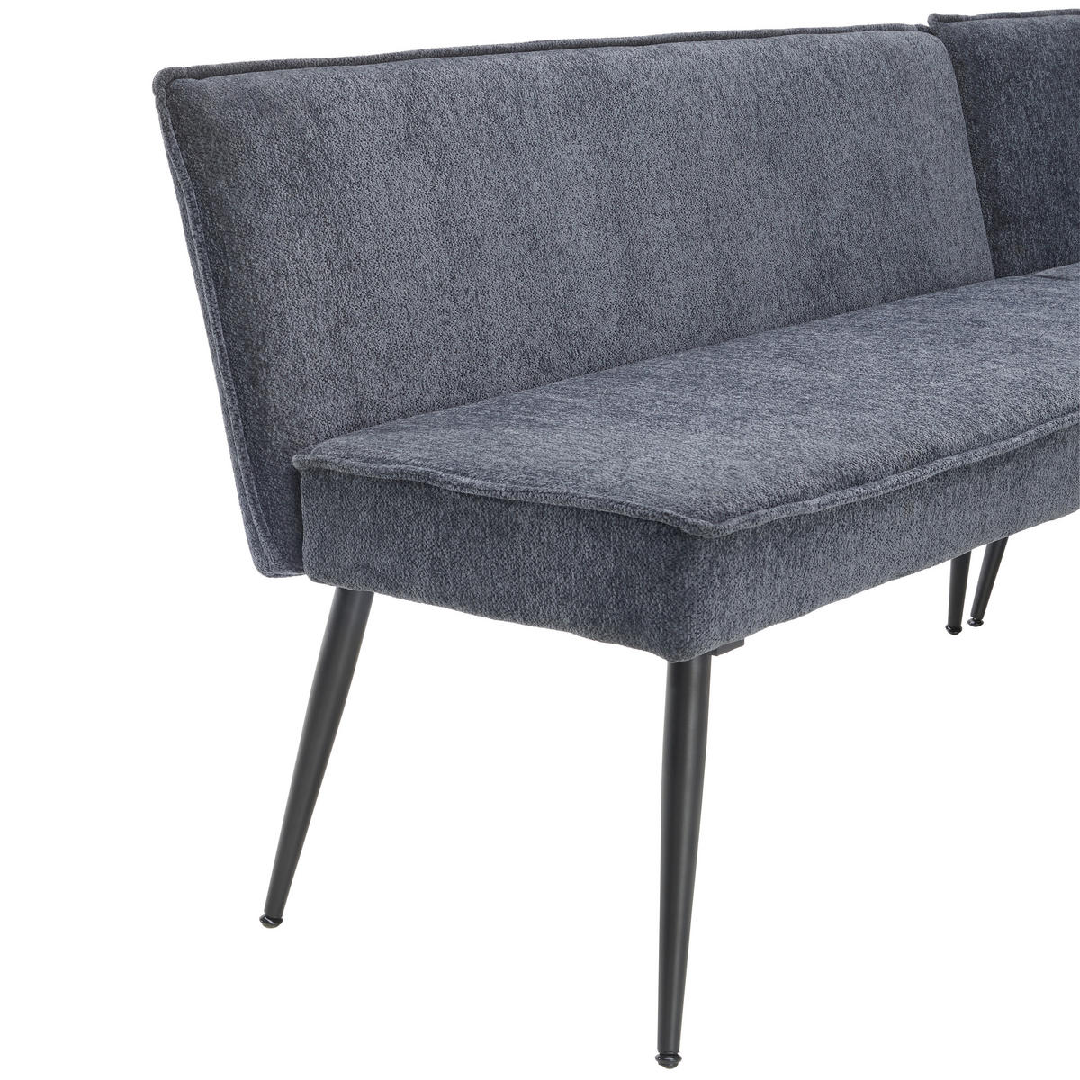 ECKBANK in Metall, Textil Grau  - Schwarz/Grau, Lifestyle, Textil/Metall (195/157cm) - MID.YOU