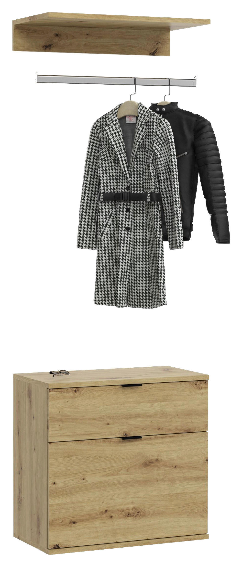 GARDEROBE 2-teilig  in 60/61/34 cm  - KONVENTIONELL, Holzwerkstoff (60/61/34cm) - MID.YOU