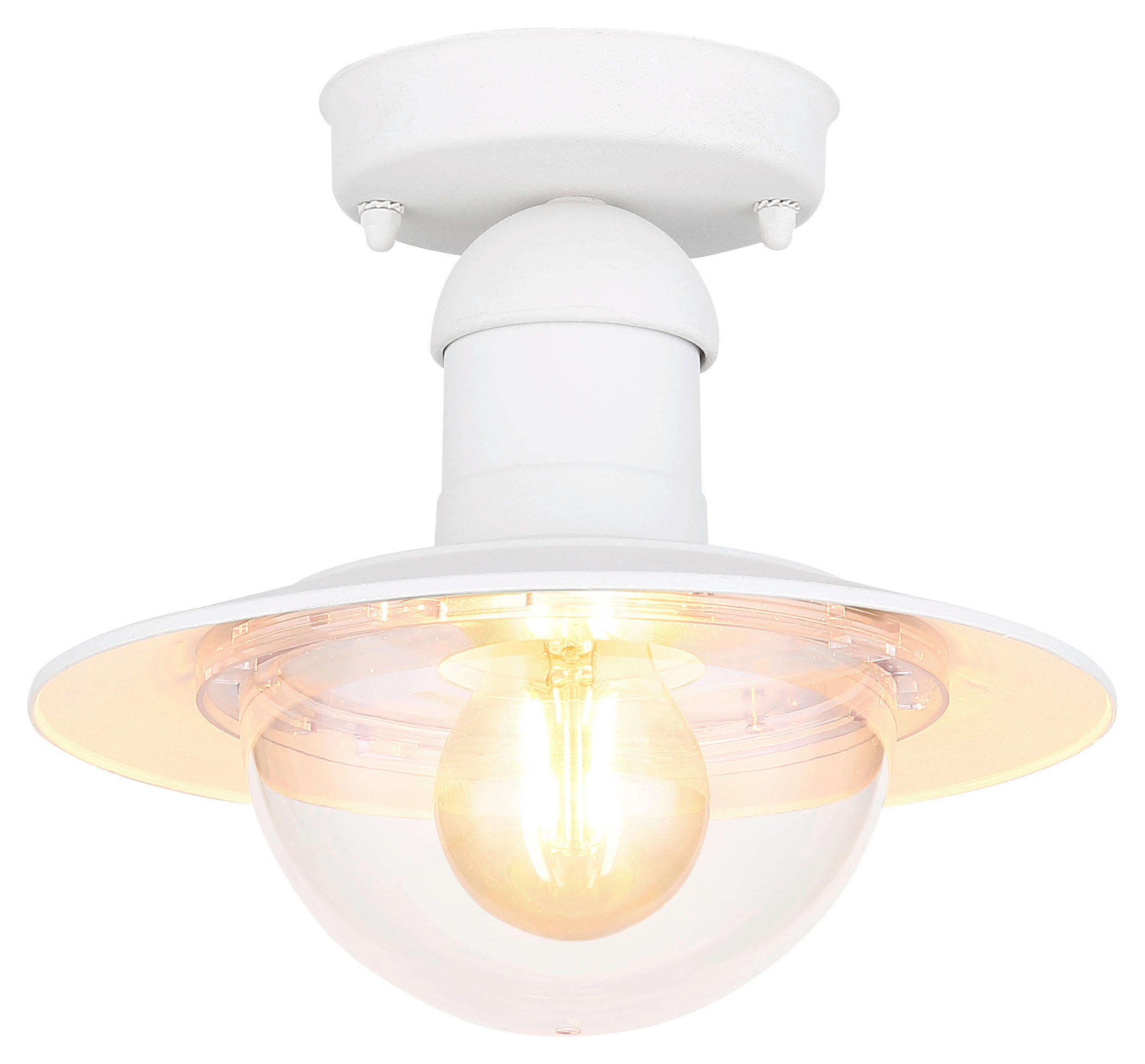 AUßENDECKENLEUCHTE 23,6/21,5 cm  - Klar/Weiß, Basics, Kunststoff/Metall (23,6/21,5cm) - Globo