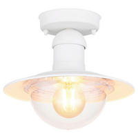 AUßENDECKENLEUCHTE 23,6/21,5 cm  - Klar/Weiß, Basics, Kunststoff/Metall (23,6/21,5cm) - Globo